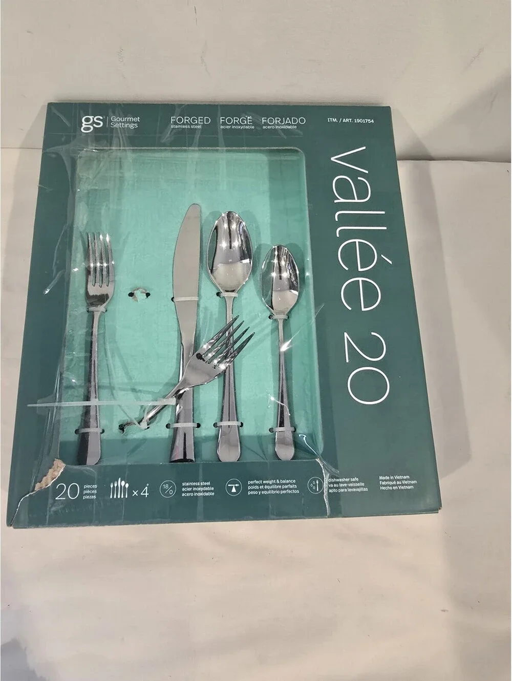 Gourmet Settings Vallée 20 18/0 Stainless Steel Flatware Set 20 Piece